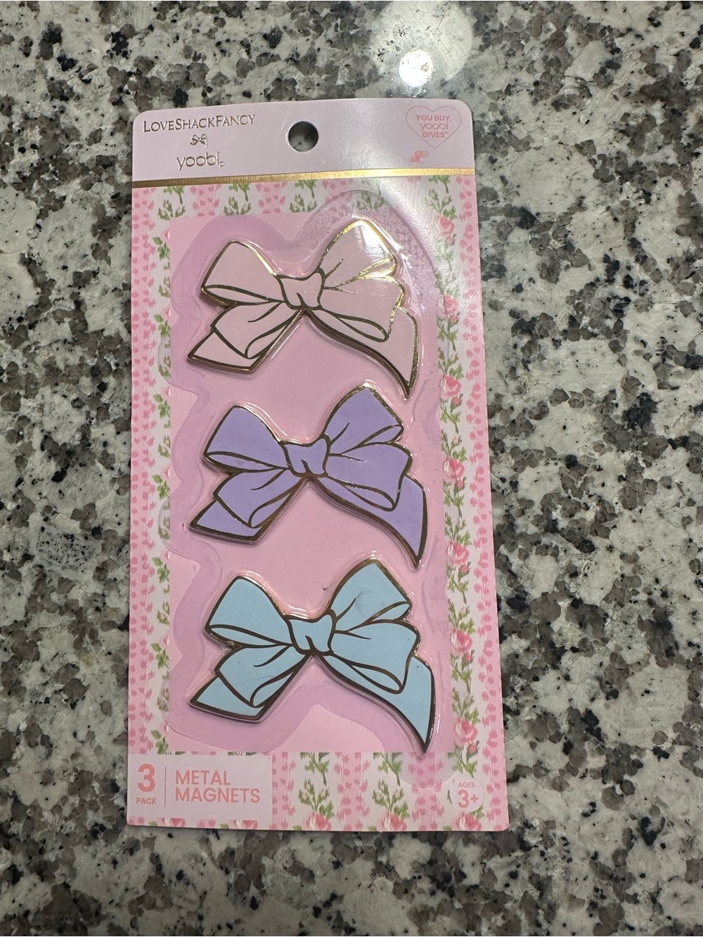 LoveShackFancy Pink, Lavender & Light Blue Bow Magnet Trio